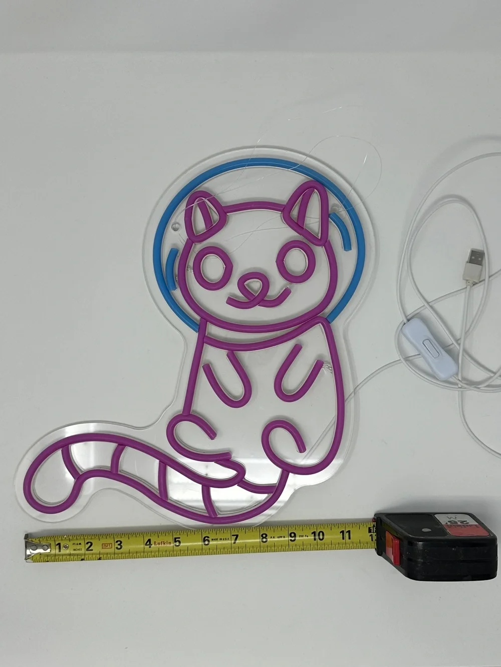 Neon space Cat Wall Light - usb light neon sign - astronaut cat space kitty